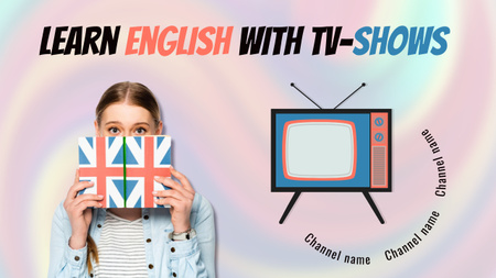 Channels for Learning English Youtube Thumbnail Design Template