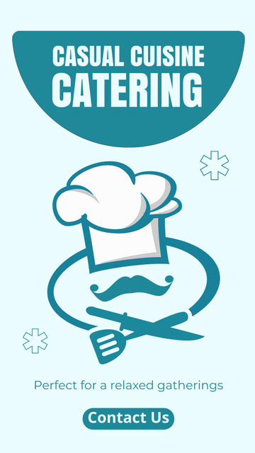 Casual Catering Services with Mustache Illustration Instagram Story Πρότυπο σχεδίασης