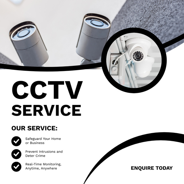 Professional CCTV Security Services LinkedIn postデザインテンプレート