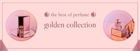 Coleção Dourada de Perfumes de Luxo Facebook cover Modelo de Design