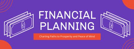 Modèle de visuel Services de planification financière avec illustration de billets de banque - Facebook cover