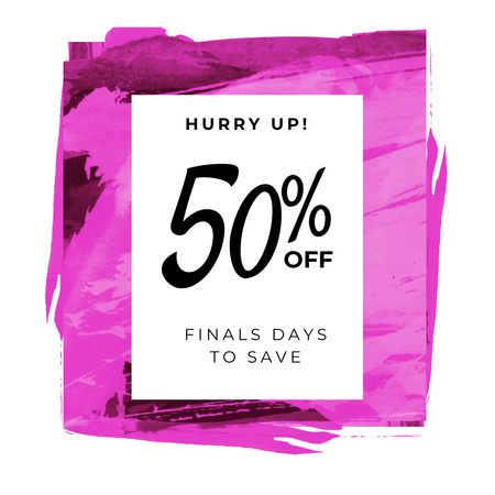 Sale ad on Pink Smudges Instagram Design Template