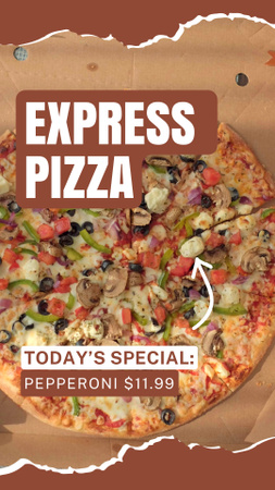 Appetizing Peperoni Pizza Offer In Pizzeria TikTok Video Design Template