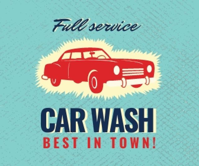 Car wash advertisement Large Rectangle Design Template