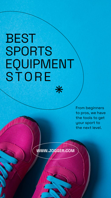 Best sports equipment store blue Instagram Story Modelo de Design