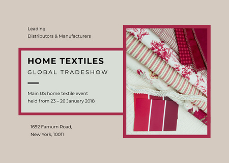 Home Textiles Global Event in Red Flyer A6 Horizontal Design Template