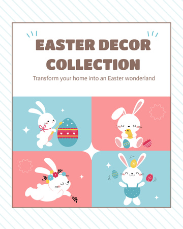Húsvéti dekorkollekció Különleges ajánlat nyuszival Instagram Post Vertical tervezősablon