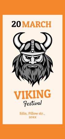 Template di design Viking Festival Announcement with Viking in Helmet Flyer DIN Large