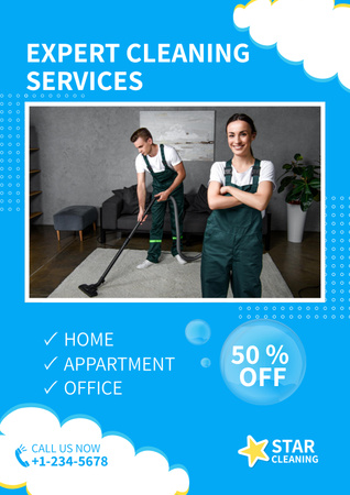 Cleaning Service Ad Poster Šablona návrhu