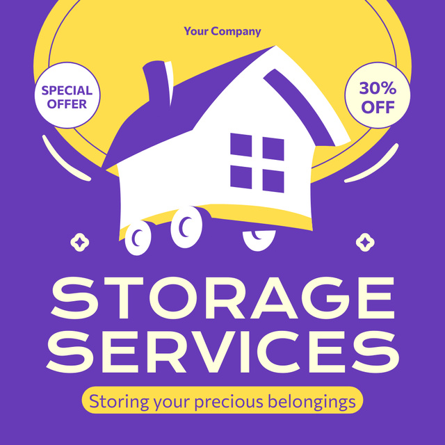 Template di design Ad of Storage Services with House on Wheels Instagram AD