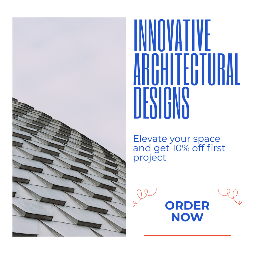 Designvorlage Services of Innovative Architectural Designs für Instagram AD