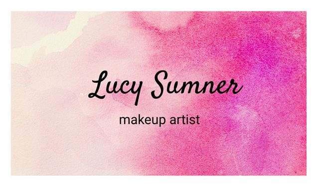 Makeup Artist Services with Colorful Paint Blots Business cardデザインテンプレート