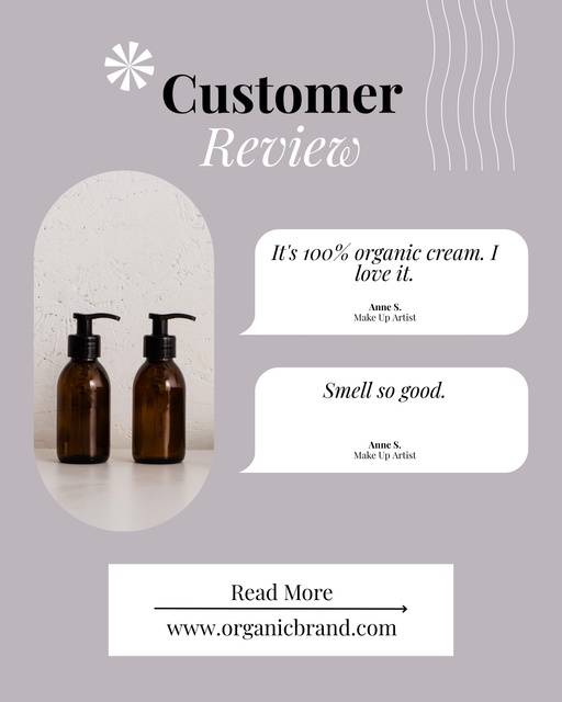 Designvorlage Customer Feedback on New Cosmetic Product für Instagram Post Vertical