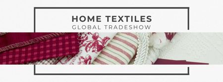 Home Textiles Event Announcement in Red Facebook cover Design Template