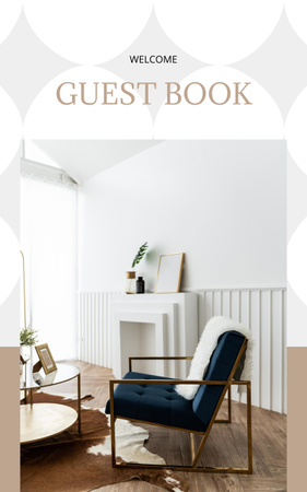 Ontwerpsjabloon van Book Cover van Living Room with Modern Interior