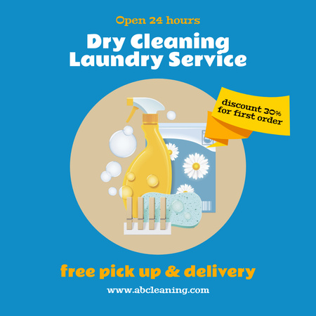 Modèle de visuel Offre de services de nettoyage avec fournitures - Instagram AD
