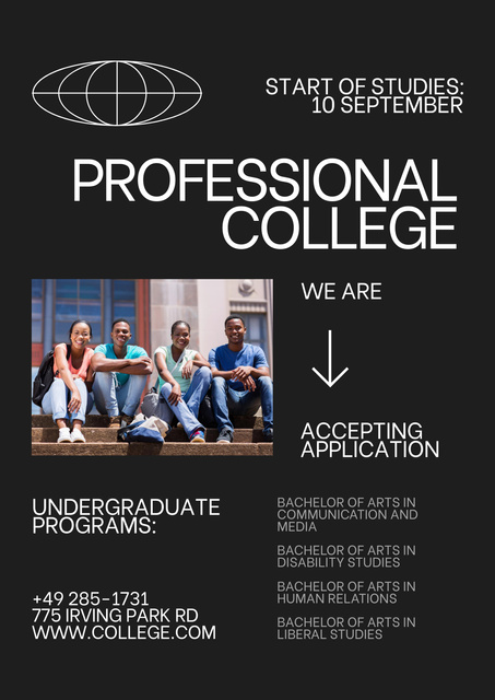 Modèle de visuel Application Submission News For College Seekers - Poster