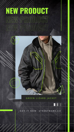 Fashion Ad with Man in Stylish Jacket Instagram Story Modelo de Design