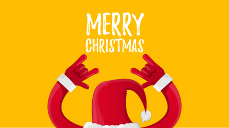 Designvorlage Christmas Greeting Santa Showing Rock Sign für Full HD video