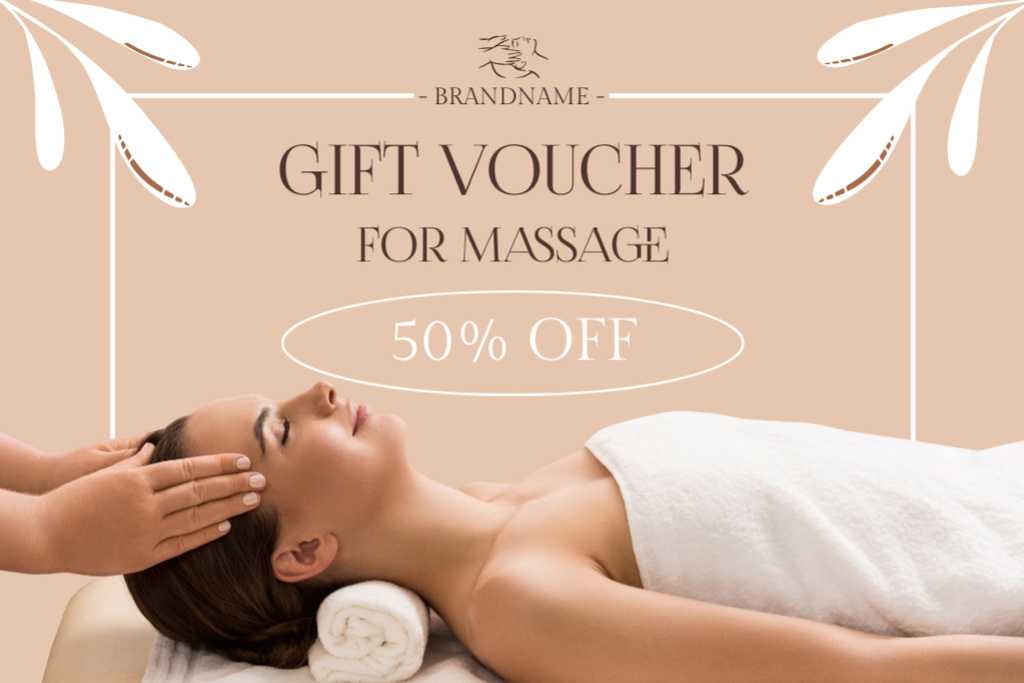 Discount for Facial Massage Gift Certificate Design Template