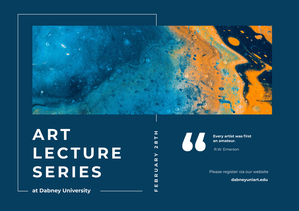 Plantilla de diseño de Art Lectures Invitation with Creative Painting Poster A2 Horizontal 
