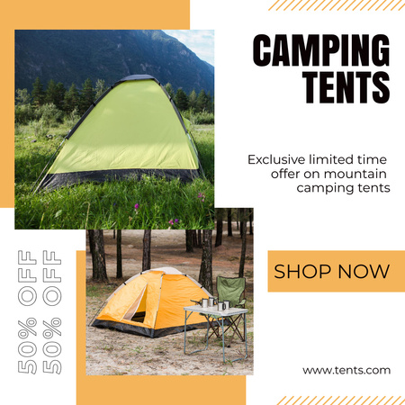 Limited-time Camping Tents Sale Offer Instagram Design Template