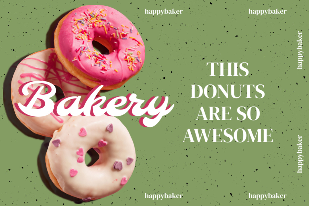 Ontwerpsjabloon van Label van Awesome Donuts Retail