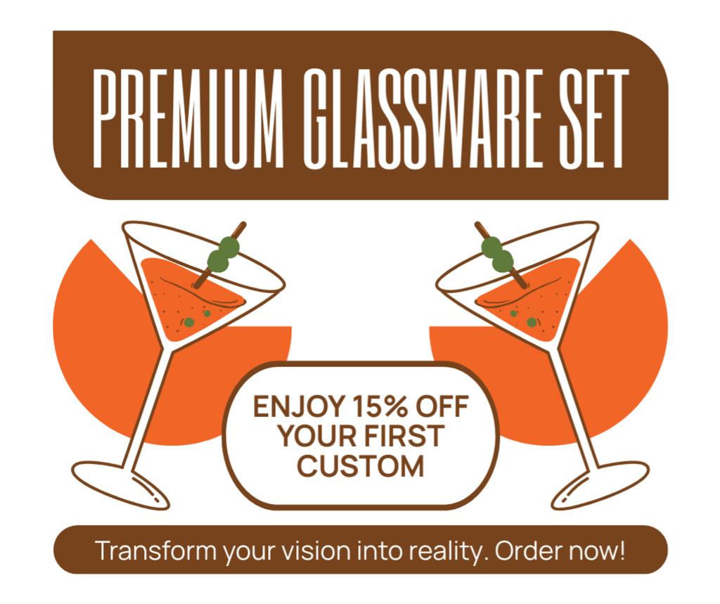 Plantilla de diseño de Ad of Premium Glassware Set Facebook 