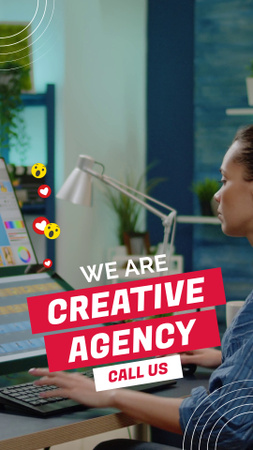 Promoção inspiradora de serviços de agências criativas com emojis TikTok Video Modelo de Design