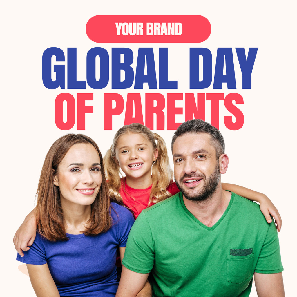 Modèle de visuel Happy Parent's Day Announcement In White - Instagram