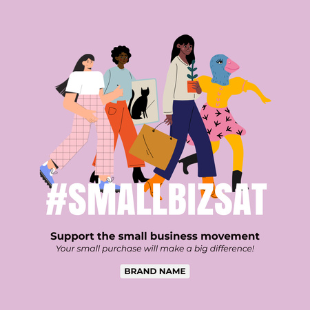 Support for Small Business Movement Instagram Design Template