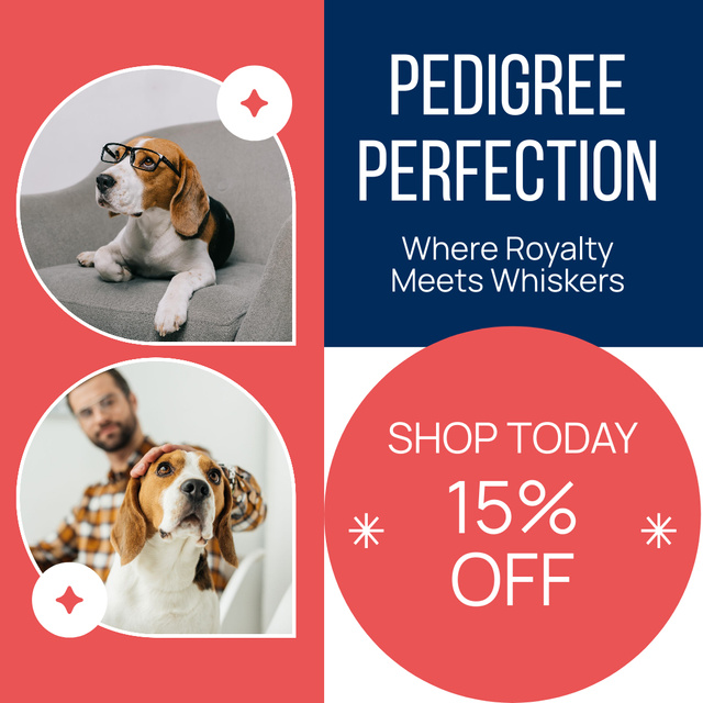Purebred Dogs for Sale Instagram AD Design Template