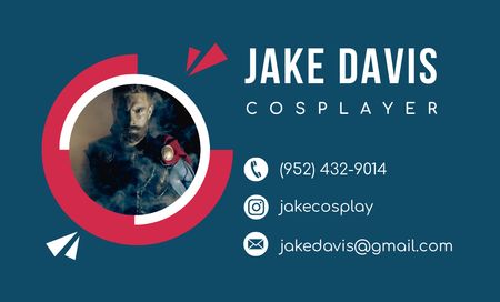 Cosplayer Contact Details Business Card 91x55mm Design Template
