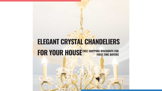 Plantilla de diseño de Elegant Crystal Chandelier Ad in White Youtube 
