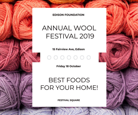 Annual wool festival 2019 Medium Rectangle Design Template