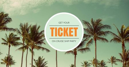 Hawaii Trip Offer with Palm Trees Facebook AD Design Template