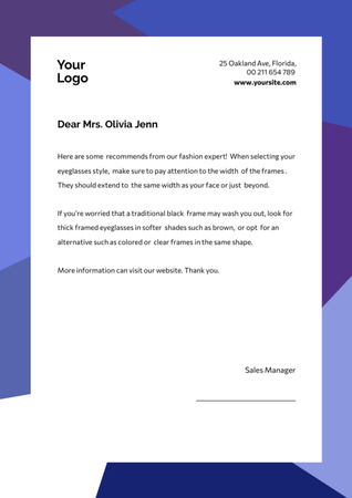 Template di design Letterhead for Optics Store Letterhead