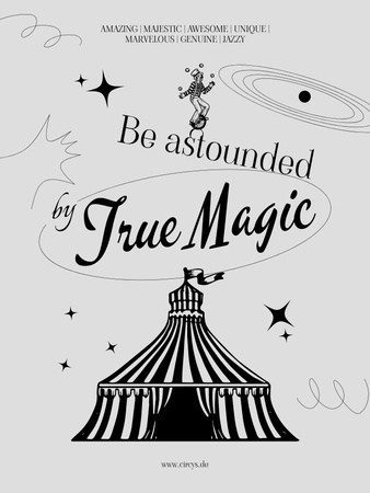 Magical Circus Show Announcement Poster US Design Template