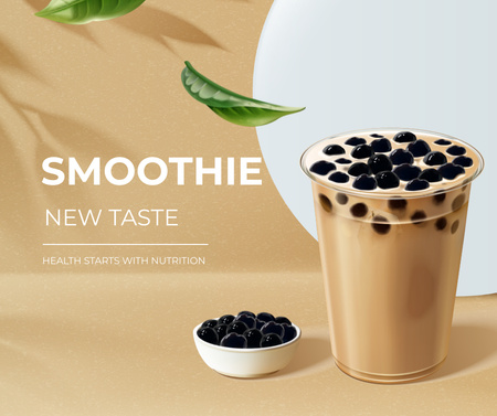 Smoothie with Berries Offer Facebook Design Template