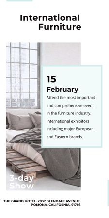 Platilla de diseño Furniture Show Bedroom in Grey Color Graphic
