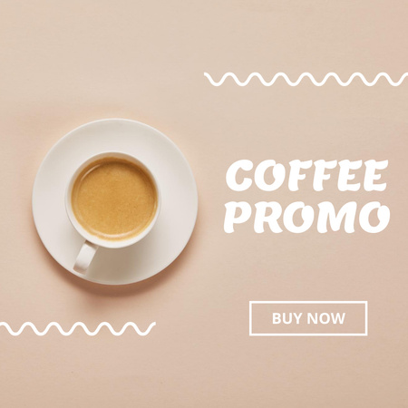 Gourmet Cafe Ad with Coffee Promo Cup Instagram Design Template