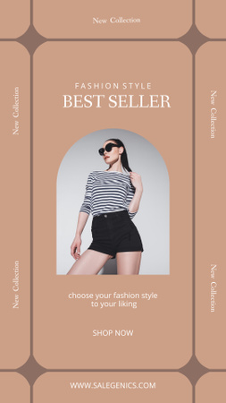 Female Fashion Clothes Ad Instagram Story Modelo de Design