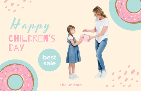 Modèle de visuel Best Sale on Children's Day - Thank You Card 5.5x8.5in
