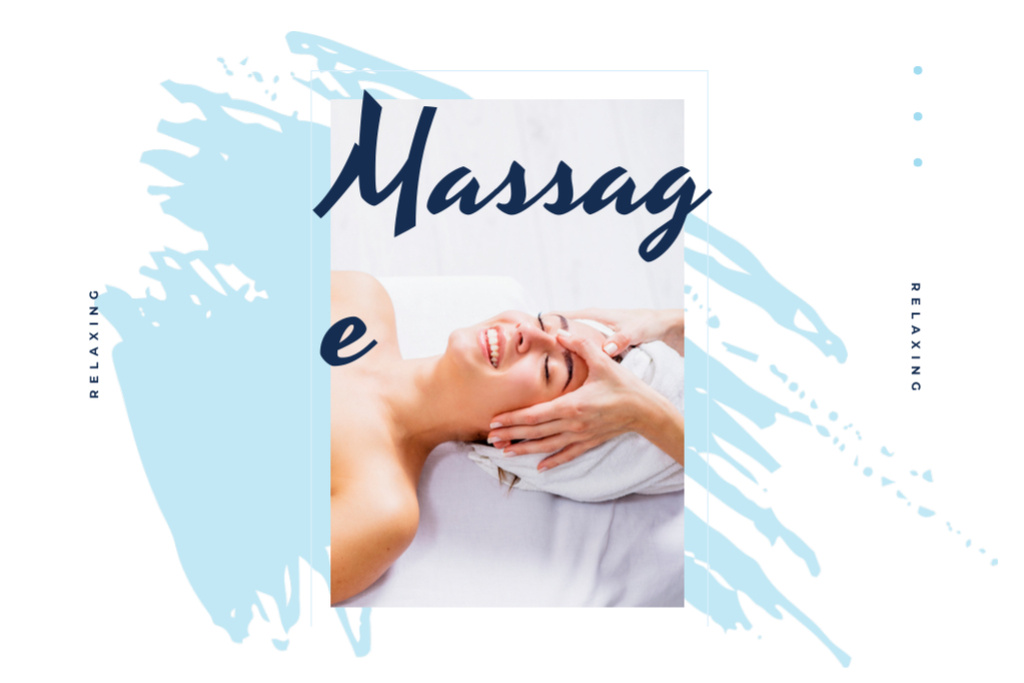 Relaxing Face Massage Promotion Postcard 4x6in – шаблон для дизайна