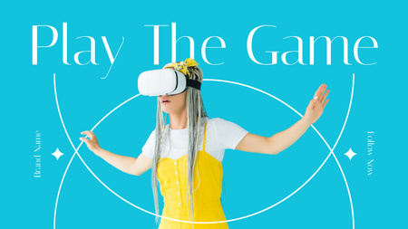 Girl in VR Glasses Youtube tervezősablon