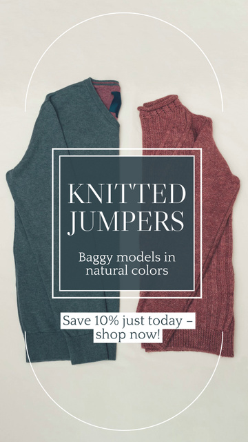 Handmade Knitted Jumpers With Discount TikTok Video – шаблон для дизайна