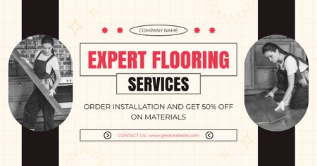 Expert Flooring Service Offer Facebook AD Design Template