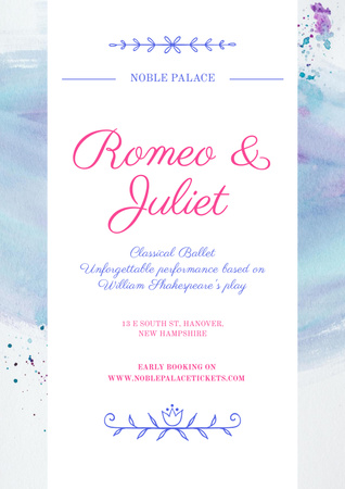 Romeo and Juliet ballet performance announcement Poster Design Template
