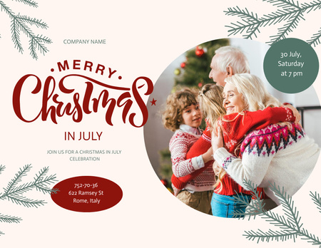 Christmas Eve with Happy Family Flyer 8.5x11in Horizontal Design Template