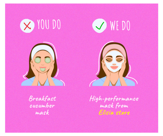Modèle de visuel Beauty Store Offer with Woman in Facial Mask - Facebook